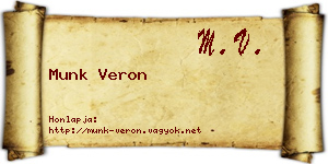 Munk Veron névjegykártya